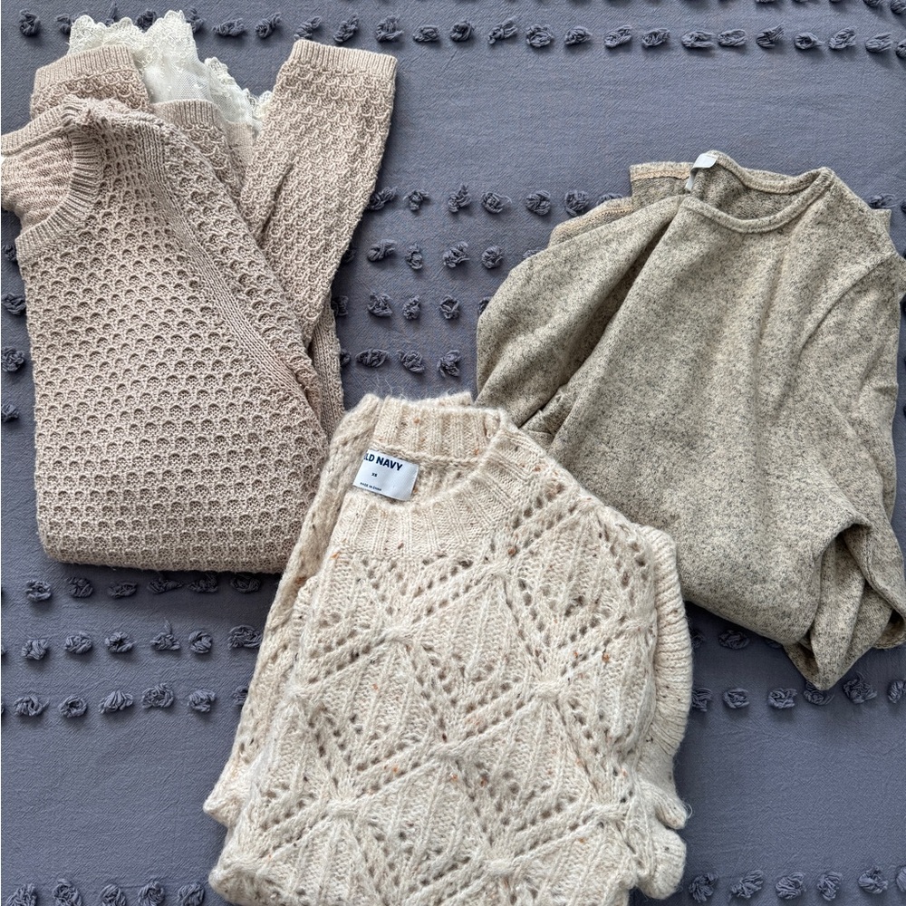 3 Items!! - Women's Beige Sweater Collection